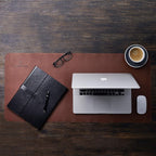 Gallaway Leather Tapete de escritorio de oficina, grande, 36 x 17 pulgadas, marrón oscuro, para la parte superior de los escritorios, protector de escritorio de computadora elegante listo para regalo, de piel sintética