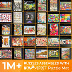 Newverest Tapete enrollable para rompecabezas de 39.4 x 23.6 pulgadas, protector portátil de hasta 1000 piezas con parte inferior de goma antideslizante y parte superior de poliéster + 3 bandejas de