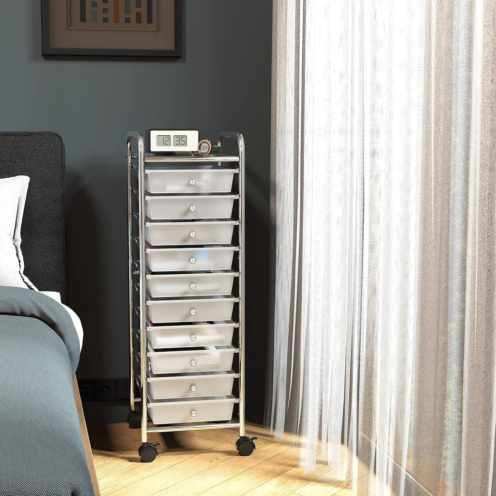 Lámpara Simple Houseware Organizador de carrito utilitario con ruedas de 10 cajones