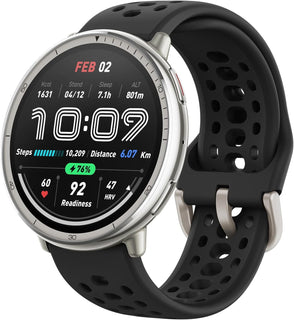 Amazfit Reloj Inteligente Active 2 de 44 Mm, Mapas GPS con Dirección, Rastreador de Actividad Física, Batería de 10 Días, Monitor de Sueño, Más de 160 Modos Deportivos, Resistente Al Agua, para Android y Apple iPhone, Silicona Negra