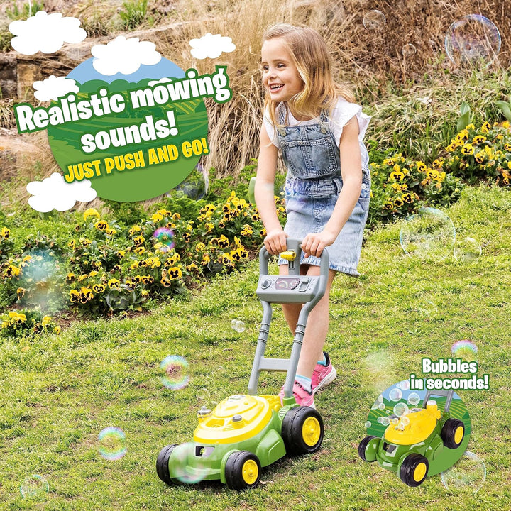 John Deere Cortacésped de burbujas para niños pequeños, máquinas so...
