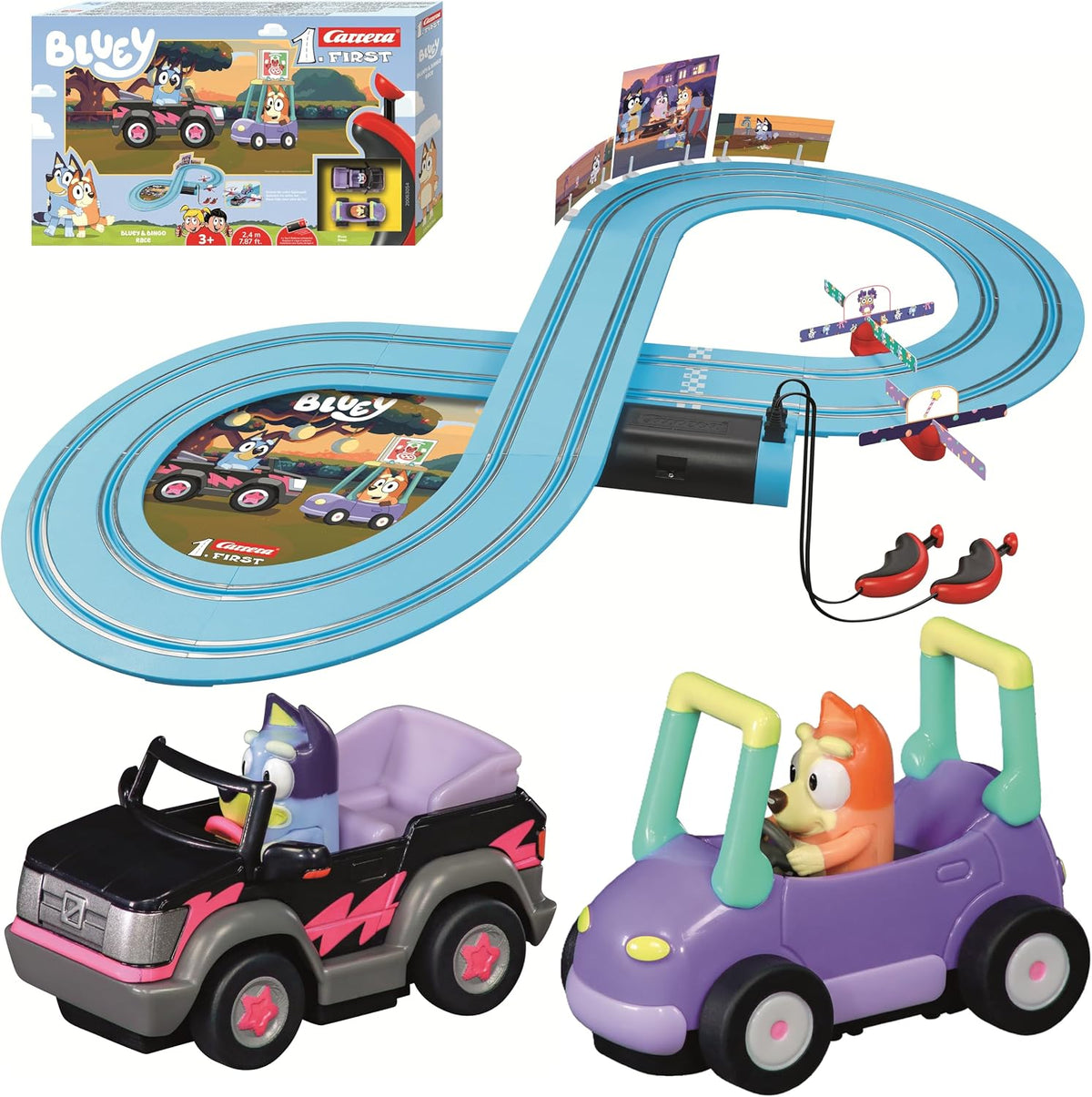 Carrera Primer juego de pista de carreras Bluey Toy Slot Car - Bluey