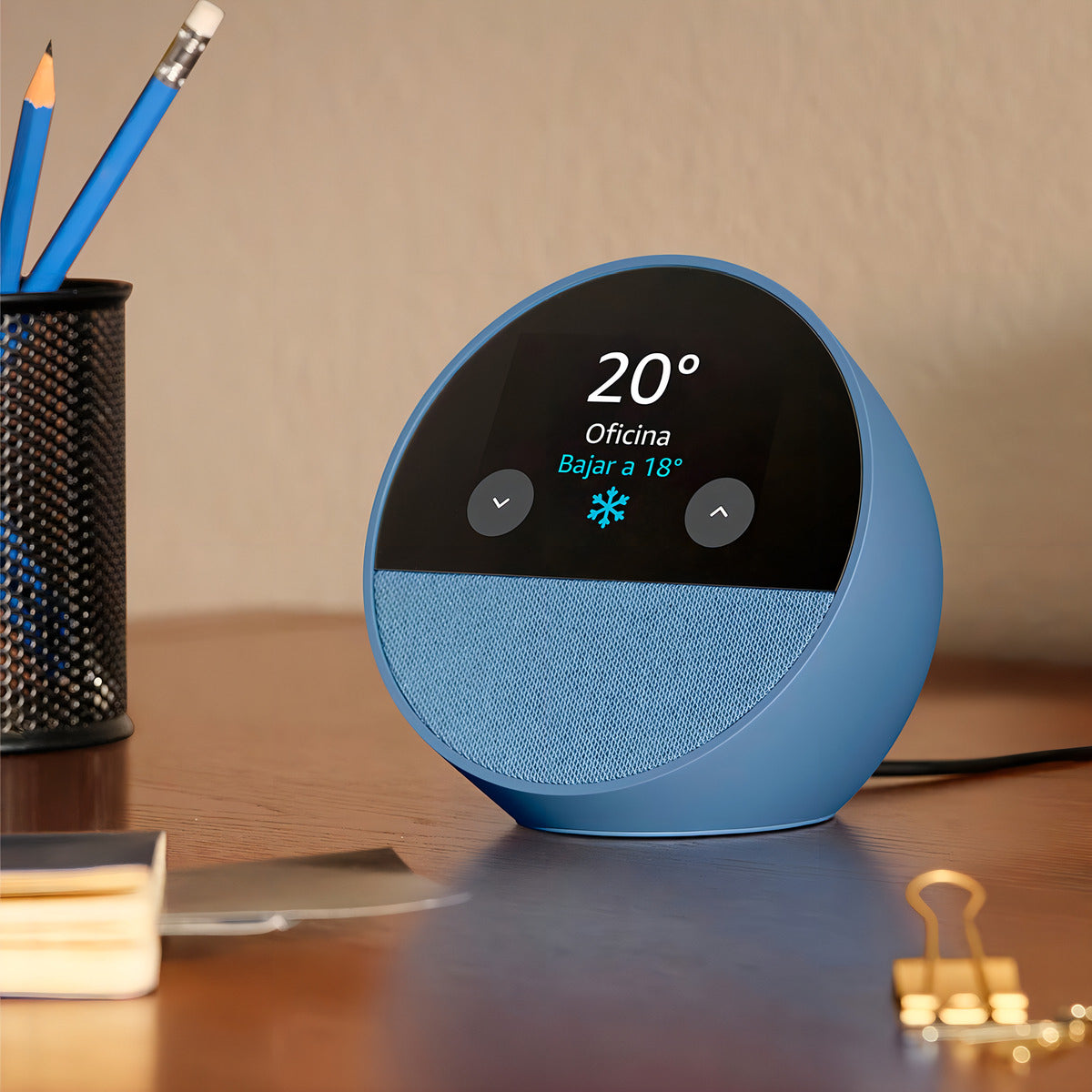 Amazon Echo Spot Bocina Inteligente 2024 Color Azul Acero