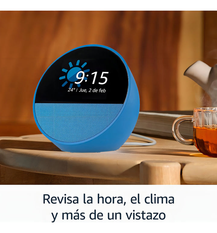 Amazon Echo Spot Bocina Inteligente 2024 Color Azul Acero