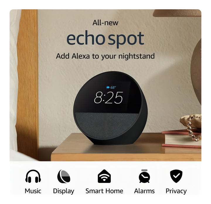 Amazon Echo Spot Bocina Inteligente 2024 Color Azul Acero