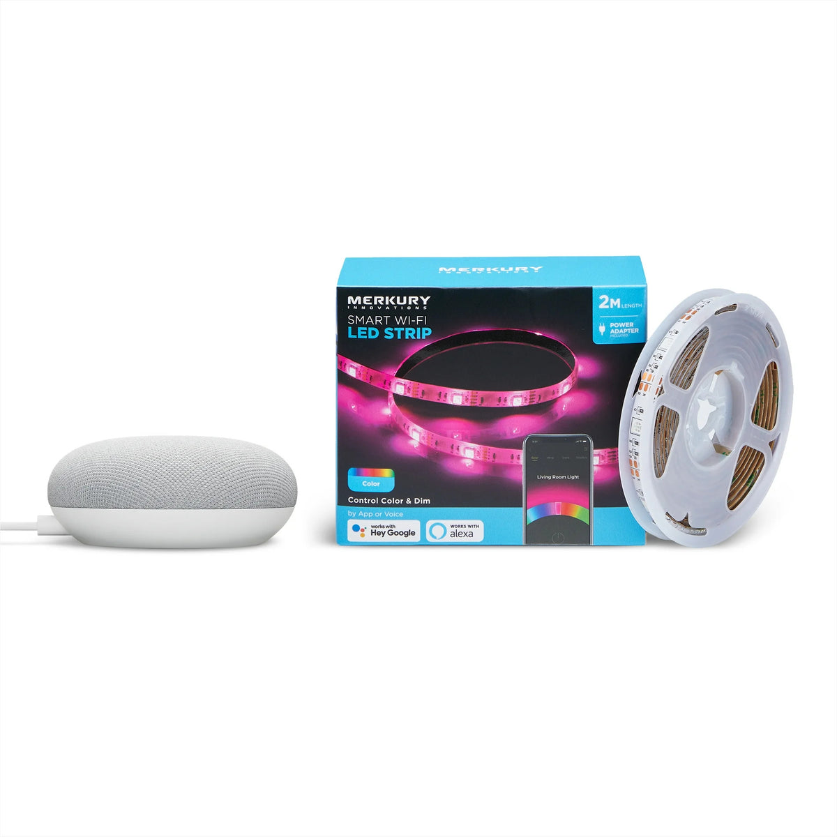 Kit De Google Nest Mini Y Tira De Luz Led Con Google Home