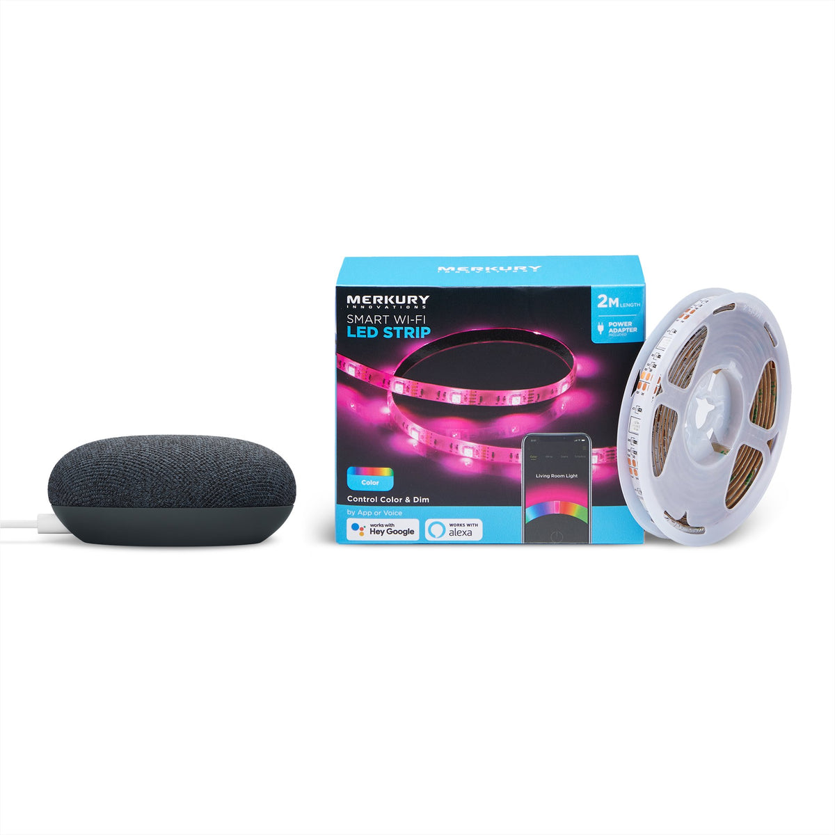 Kit De Google Nest Mini Y Tira De Luz Led Con Google Home