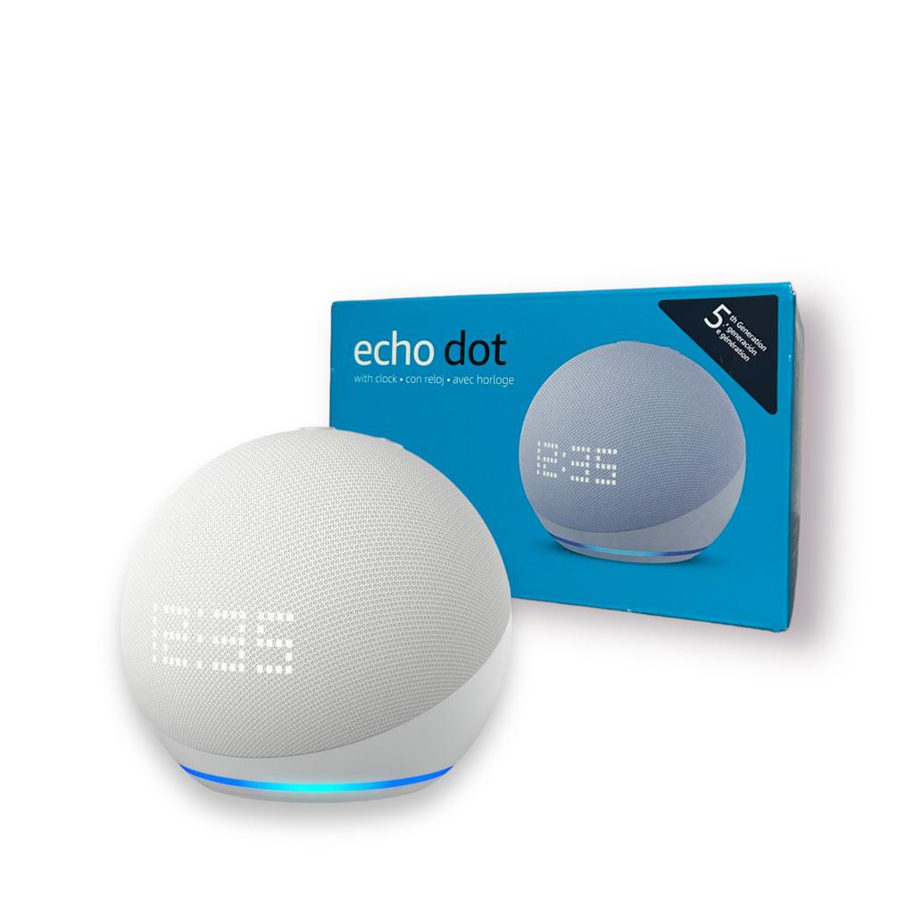 Amazon Echo Dot 5th Gen Alexa Pantalla Integrada Reloj Blanco