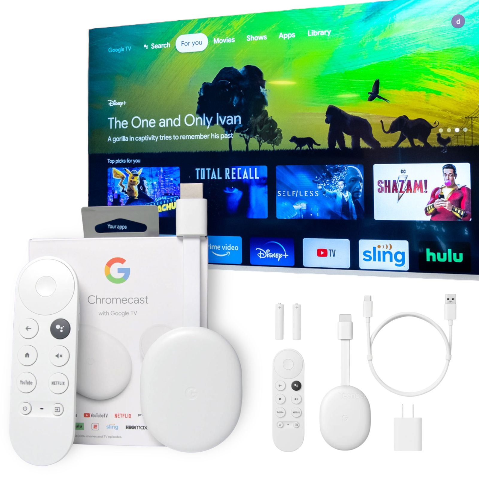 Google Chromecast Tv Voz 4k 8gb Con 2gb Ram Ultima Versión