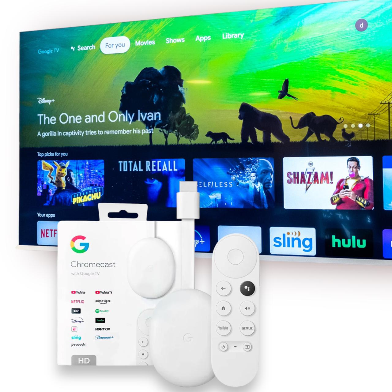 Google Chromecast Tv Full Hd Última Versión Control Y Voz
