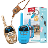 Walkie Talkies Gocom Juguetes Portátiles Para Niños 2 Pack Color celeste y animal print