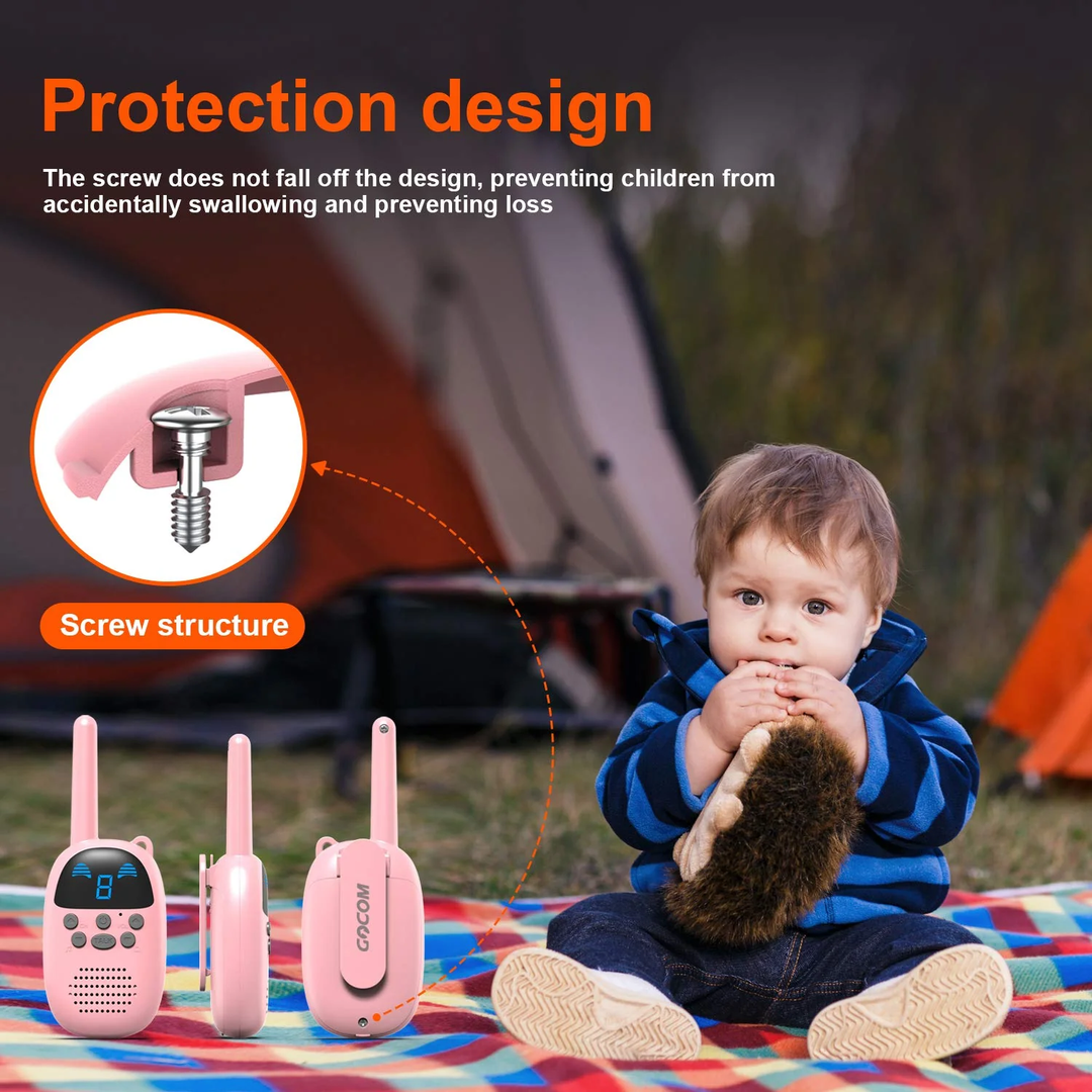Walkie Talkies Gocom Juguetes Portátiles Para Niños 2 Pack Color celeste y animal print