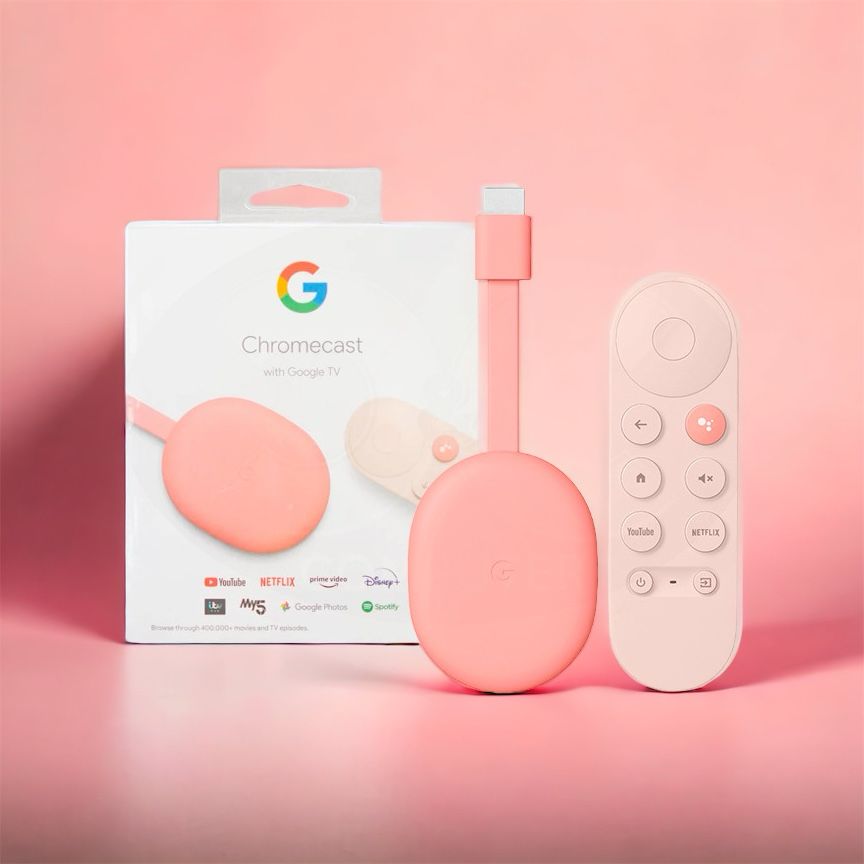 Chromecast con Google TV 4K Rosa: Streaming de Alta Definición con Estilo y Elegancia