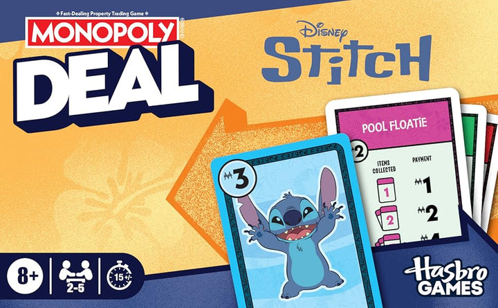 Monopoly Deal Juego de cartas Disney Stitch Basado en