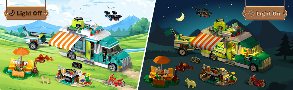 HOGOKIDS City Camper Van - Juego de construcción con luz