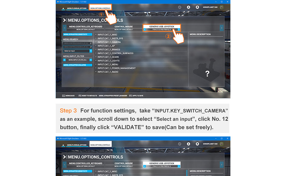 PXN 2113 - Palanca de mando para PC simulador de vuelo