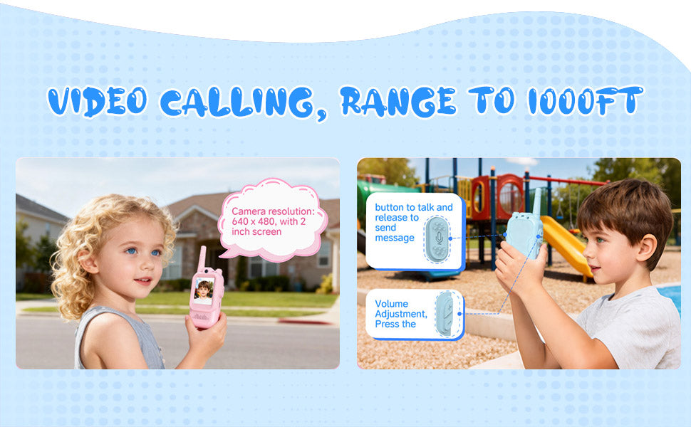 Walkie Talkies de video para niños con pantalla de
