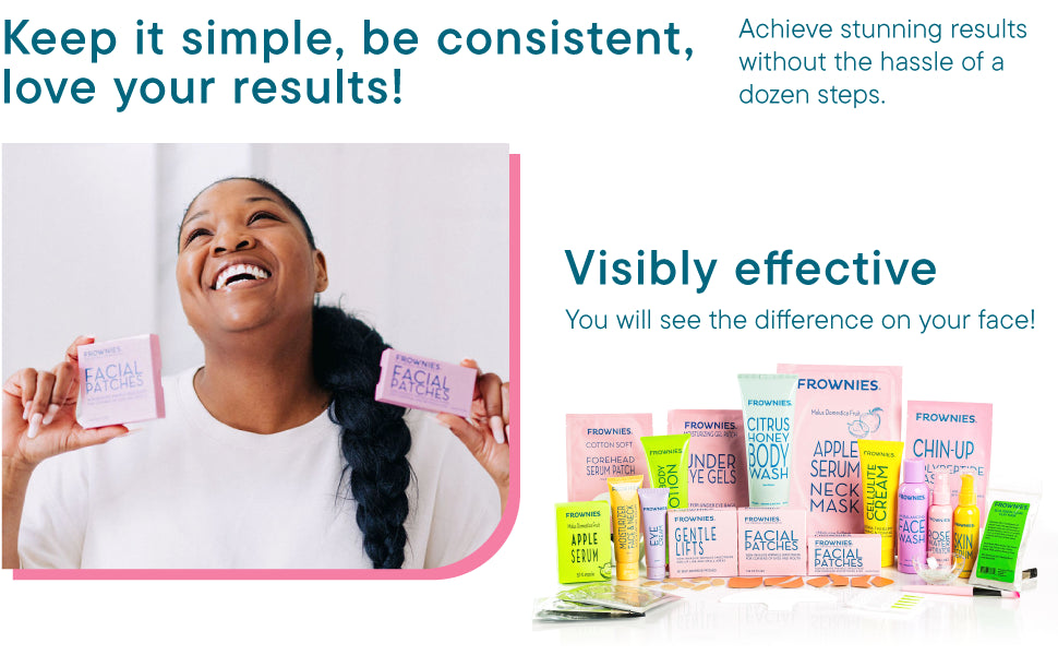 Parches faciales para la frente y el espacio entre los