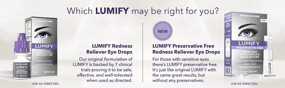 LUMIFY Redad Alivio Gotas de ojos 008 onzas