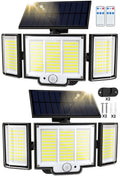348 LED 3000LM Solar Motion Sensor Flood Lights, 2Pack