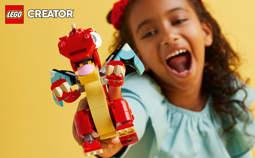 LEGO Creator 31145 - Juguete de dragón rojo 3 en 1 se