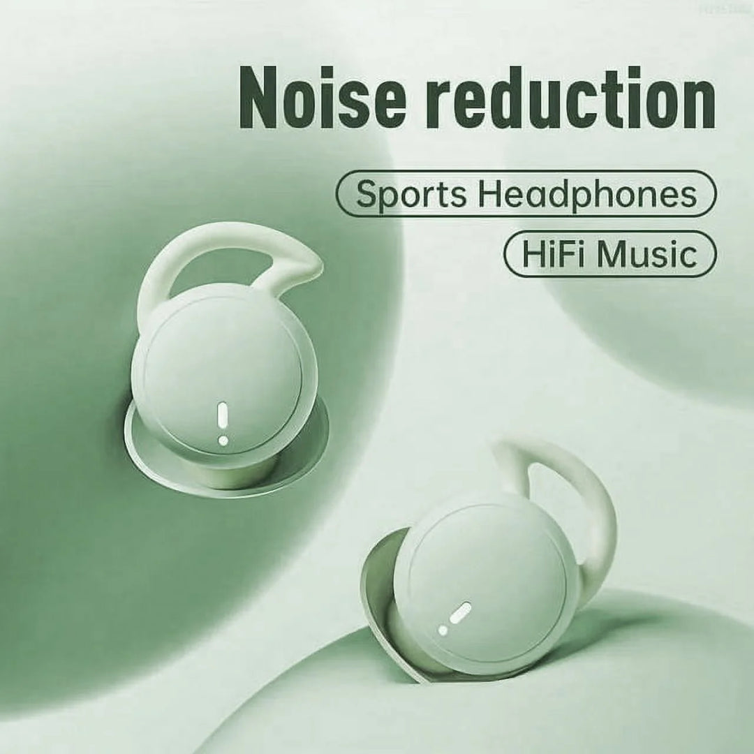 Sleep Earphones Bluetooth Sports Headphone, Wireless Music Sleeping Headphones Noise-Canceling Earbuds Mini Earphones Bluetooth 5.3 Hidden Headphones for Side Sleepers/Work,Light Green