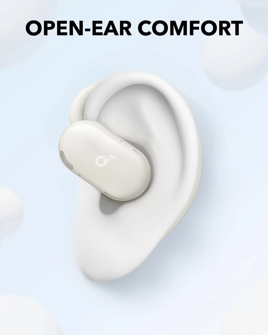 V20I by Anker Open-Ear Headphones, Rotatable Ear Hooks, Ultra-Comfort, Snug Fit, White