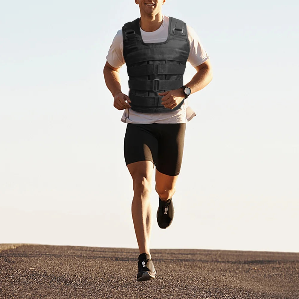 Adjustable Weighted Vest Weight Jacket Oxford Exercise Weight Loading Cloth Strength Training 50Kg Max. Load (Empty)
