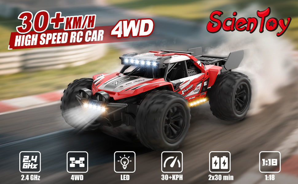 Scientoy Auto de control remoto 30KPH de alta velocidad