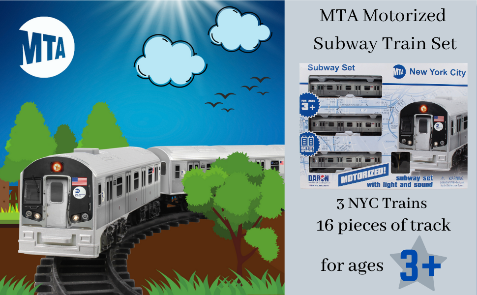 New York MTA New York City - Juego de tren con pilas 39 x