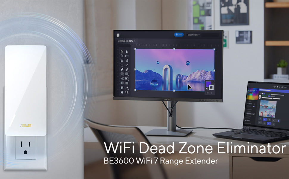 ASUS RP-BE58 BE3600 Extensor de rango WiFi 7 de doble