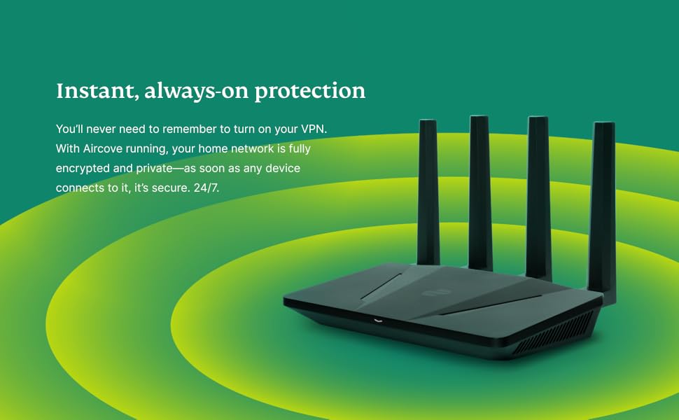 Aircove Router VPN Wi-Fi 6 para el hogar Protege