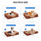Dog Bed 24"X18" Orthopedic Dog Sofa Bed Small, Supportive Foam Pet Couch Bed with Removable Washable Cover, Brown