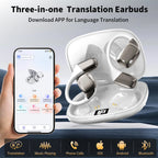 AI Translation Earbuds Real Time, Wireless Bluetooth Headphones, 144 Languages Two-Way Translator, Ios & Android Compatible, for Travel, Business, Learning,Sports