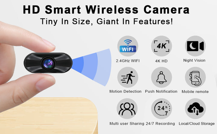 Mini cámara Cámara pequeña inalámbrica 4K HD Pequeñas