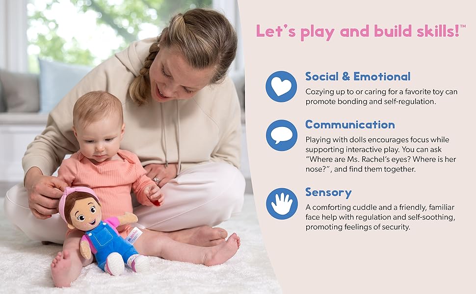 Ms Rachel - Muñeca oficial para abrazar y estar cómoda