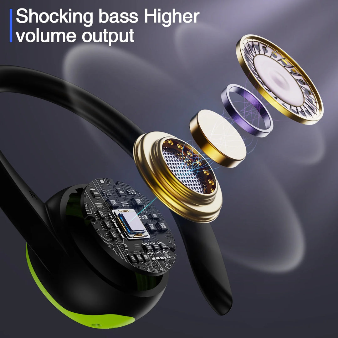 Wireless Earbuds, Bluetooth 5.3 Headphones 48H Playtime with 500Mah Charging Case, IPX7 Waterproof Over-Ear Earphones with Earhooks Built-In Microphone Earbuds for Sports Running Workout