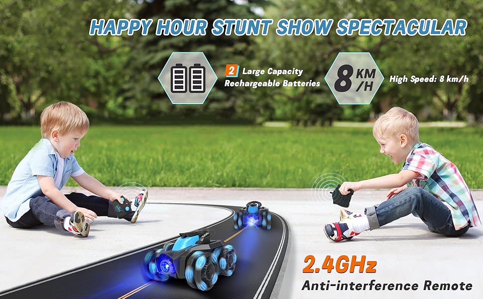 Eulogia Auto de acrobacias RC para niños de 5 a 12 alta