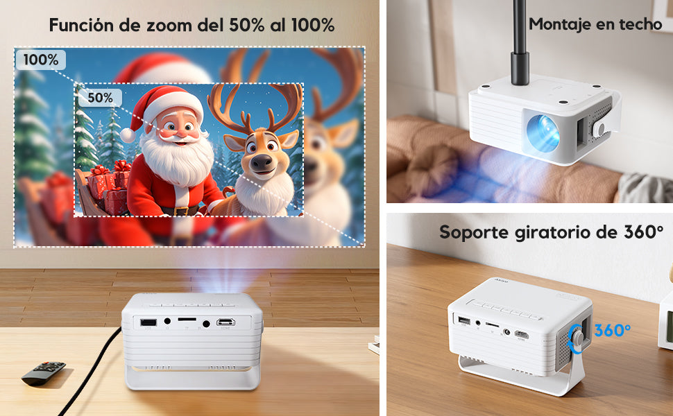 Mini proyector con WiFi y Bluetooth proyector actualizado