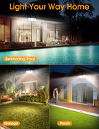 348 LED 3000LM Solar Motion Sensor Flood Lights, 2Pack
