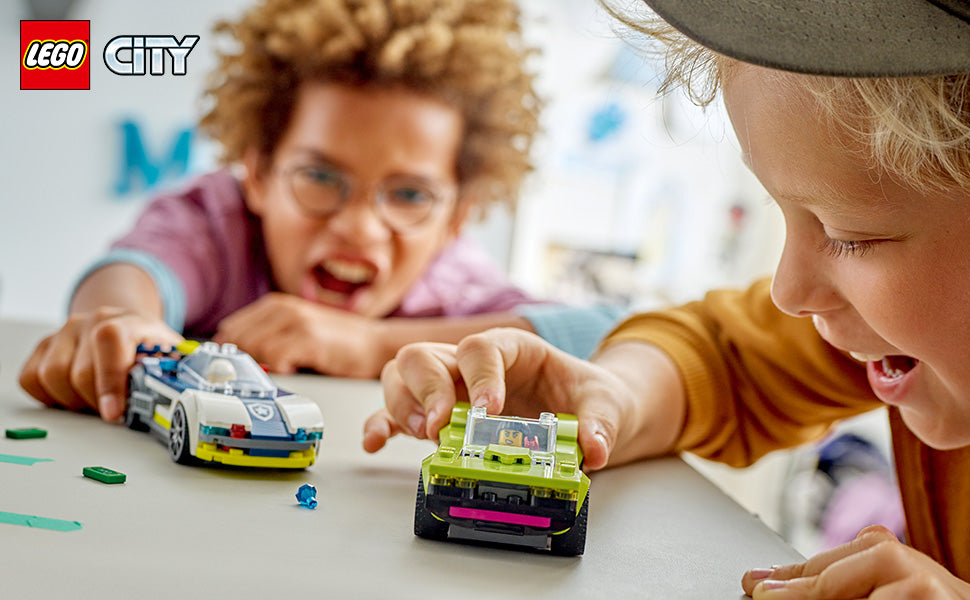 LEGO Coche de policía de la ciudad y persecución de autos
