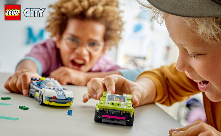 LEGO Coche de policía de la ciudad y persecución de autos