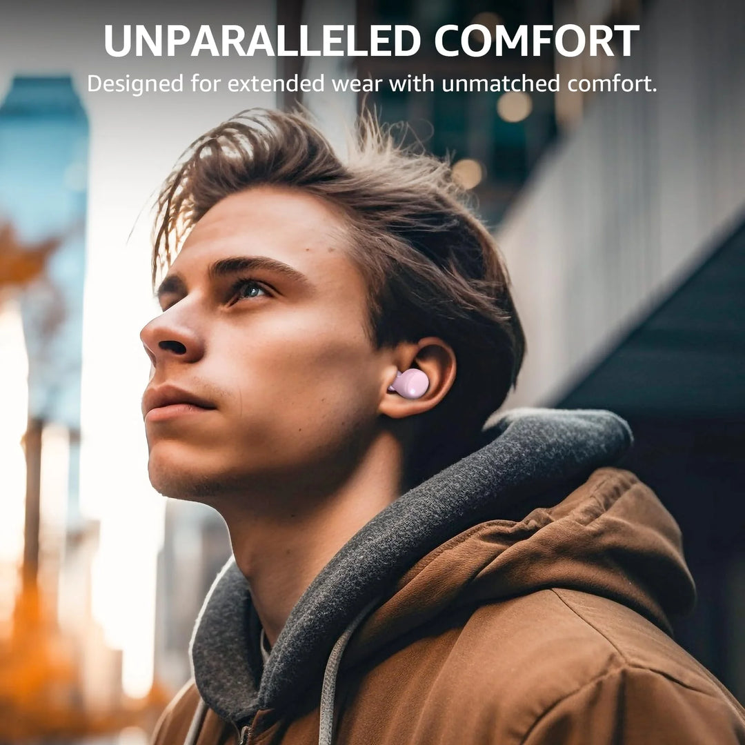 T6 Wireless Earbuds, Bluetooth 5.3 Ear Buds, Stereo in Ear Headphones, 50H Play, Wireless Charging Case, Noise Cancelling Mic, App 32EQ, IPX8 Waterproof Earphones, Rose Gold