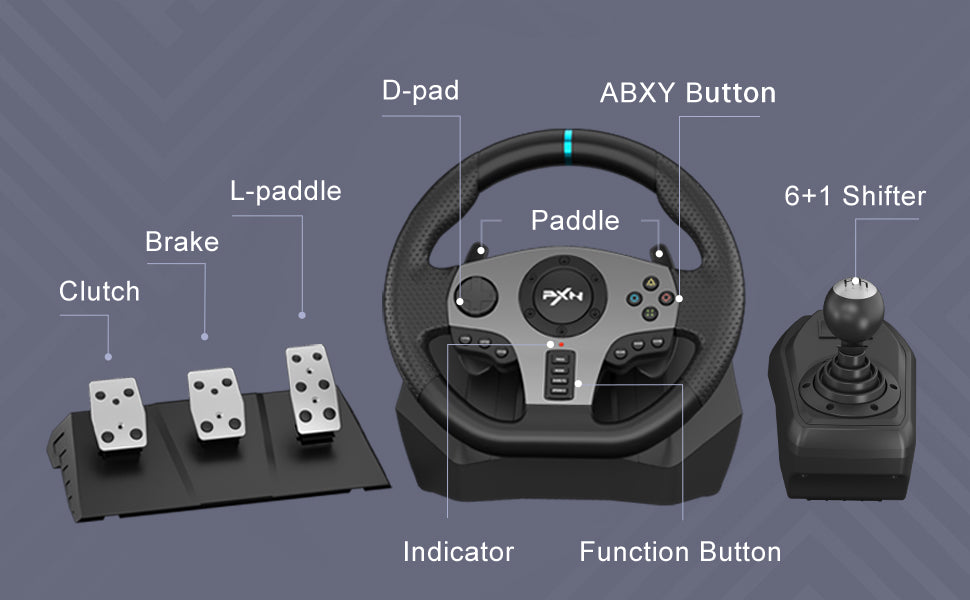 PXN Gaming Racing Wheel V9 Steering Wheel 270/900° Car