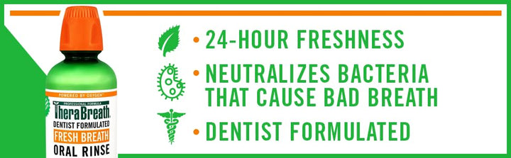 TheraBreath - Enjuague bucal Fresh Breath sabor a menta