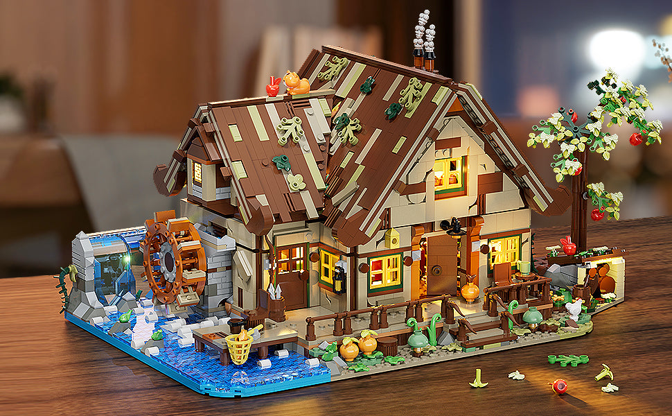 Juego de construcción de cabaña de madera con luz 2570
