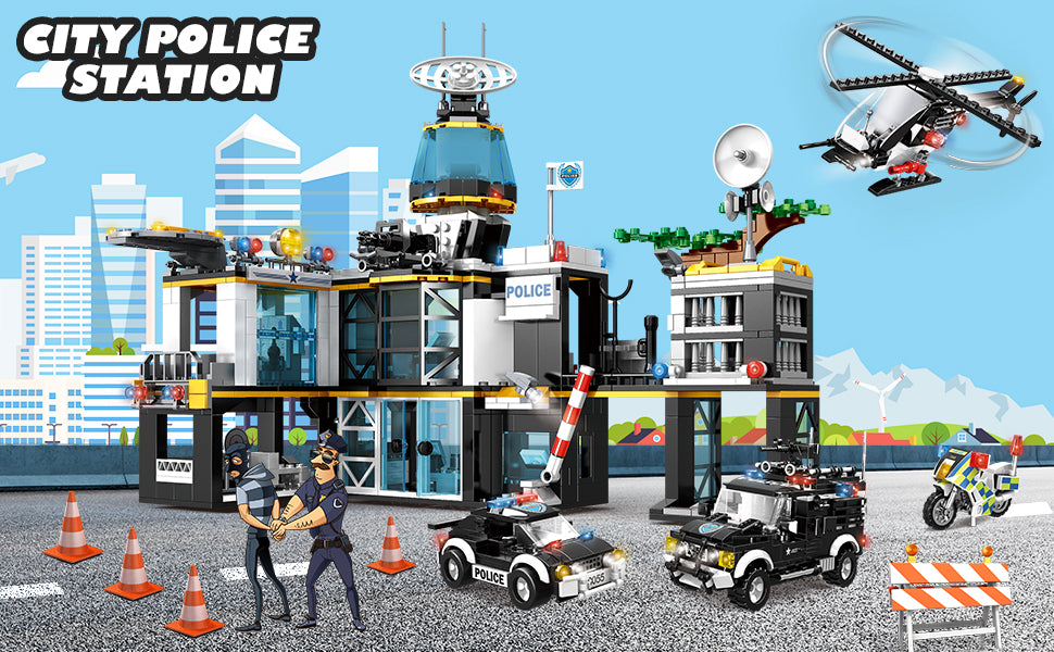 HOGOKIDS Juego de construcción de la estación de policía
