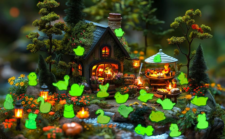 Paquete de 240 mini animales de resina que brillan en la