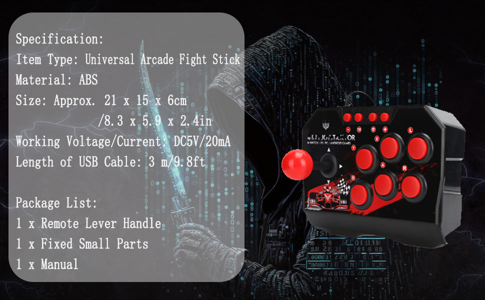 Arcade Fight Stick 4 en 1 con cable Arcade Joystick Arcade