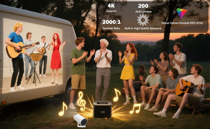 WellSonic Mini proyector compatible con 4K 200 Ansi para